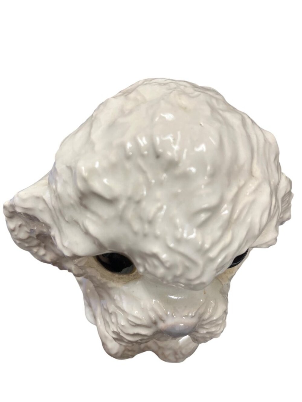 USA VTG big eyes ceramic white poodle puppy statute figurine SKU 10-220 - Picture 7 of 11